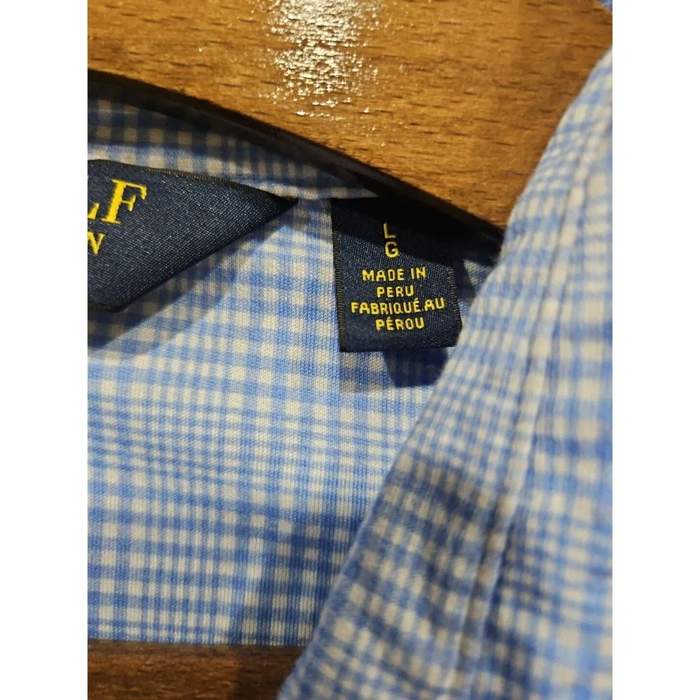 Polo Ralph Lauren Performance Shirt Mens Large Blue Short Sleeve Golf Very Nice
